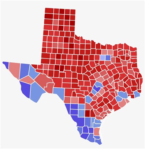 Texas 2016 Election Results By County Free Transparent Png Download