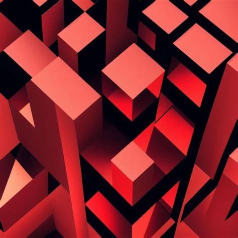 Premium Ai Image Abstract Red 3d Cubes Background