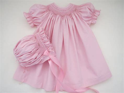 Beautiful Baby Pink And White Hand Smocked Bishop Dress For Etsy
