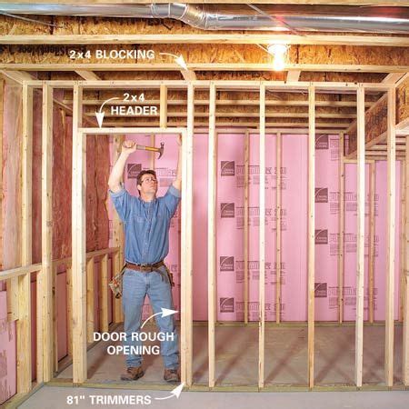 Once the insulation has been installed, work can begin installing interior walls. How to Finish, Frame, and Insulate a Basement | Framing a basement, Finishing basement, Diy basement