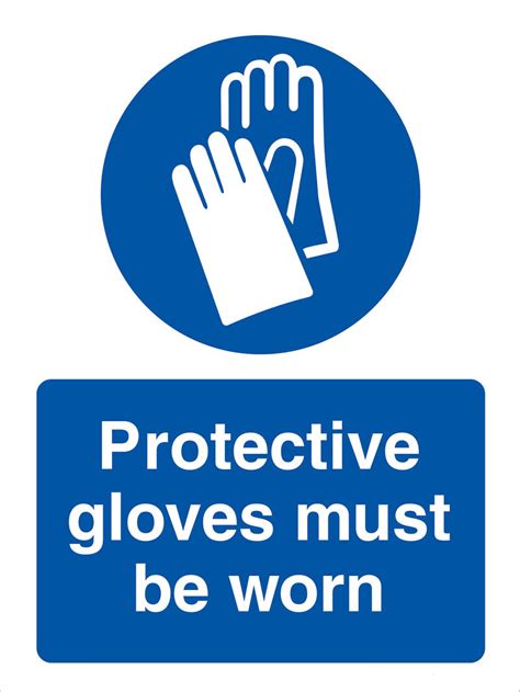 Safety Sign Dubai Protective Gloves Must Be Worn Safety Signs