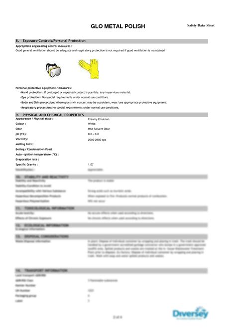 Solution Sds Glometalpolish Safety Data Sheet Studypool