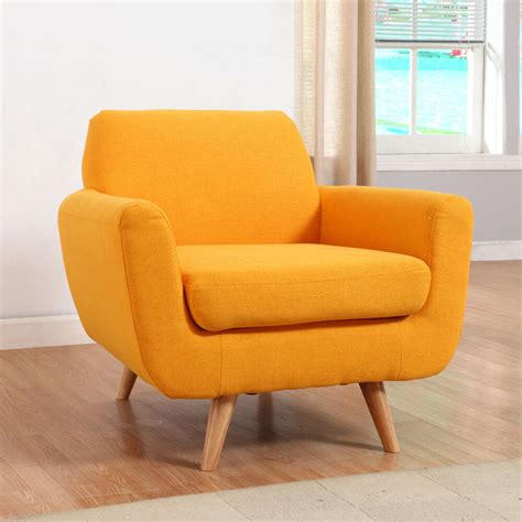 What's great about the furniture industry right now is that people can buy a single piece of furniture or a chair for that matter. Mid Century Modern Yellow Linen Fabric Accent Chair Living ...