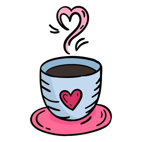 Coffee Cup With Heart Transparent Png And Svg Vector File