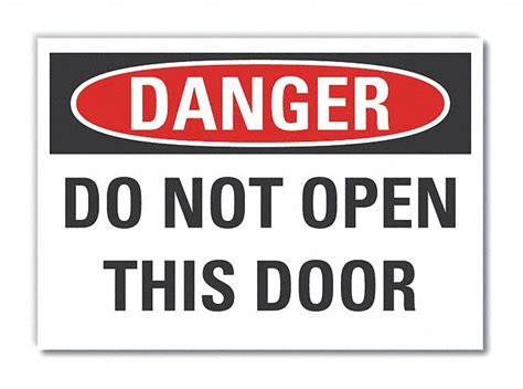 Lyle Danger Sign Do Not Open This Door Sign Header Danger Polyester