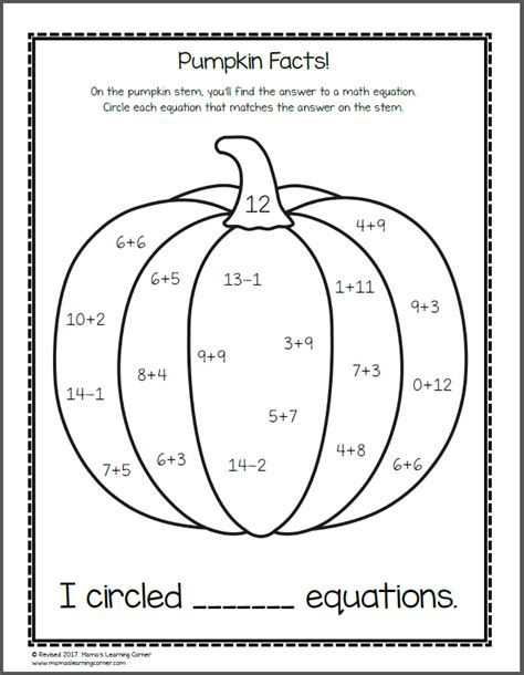 Pumpkin Worksheets Mamas Learning Corner