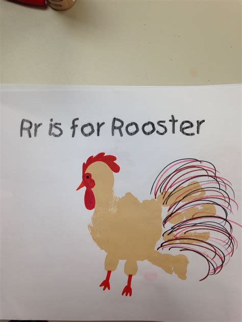 Handprint Rooster Letter R Crafts Abc Crafts Toddler Arts And Crafts