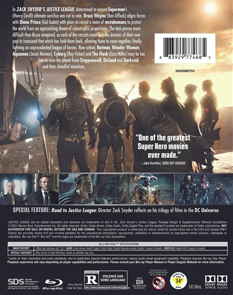 Zacksnydersjusticeleague Blu Raycover Back Screen Connections