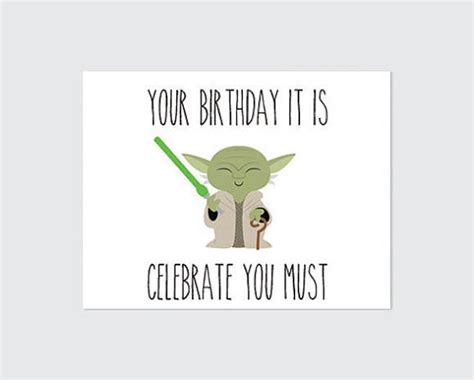 Clean Yoda Birthday Card Ideal Happy Birthday