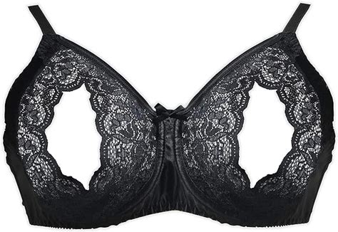 empire intimates lace peek a boo bra open cup bare breasts nipples black 32 au