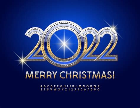 Premium Vector Vector Chic Greeting Card Merry Christmas 2022 Glossy