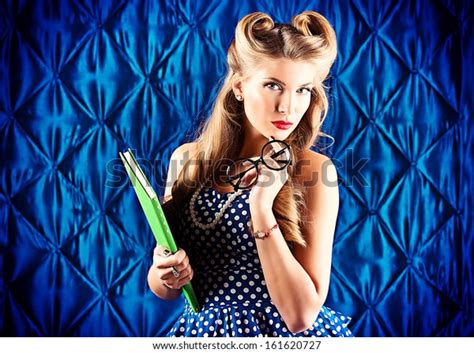 Beautiful Pinup Woman Retro Hairstyle Makeup Stock Photo Shutterstock