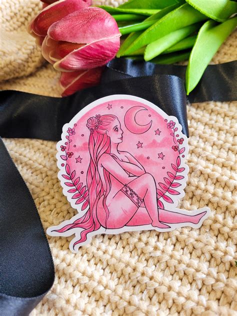 Pink Goddess Sticker Thick Girl Sticker Persephone Sticker Women Empowerment Curvey Women