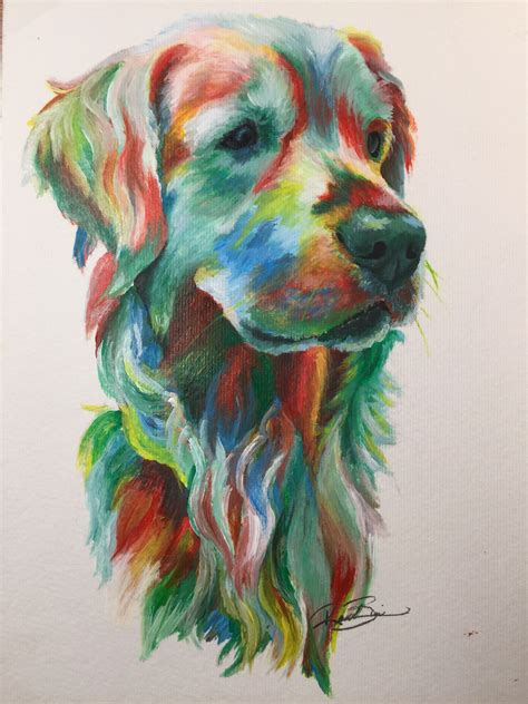 Abstract Golden Retriever Painting