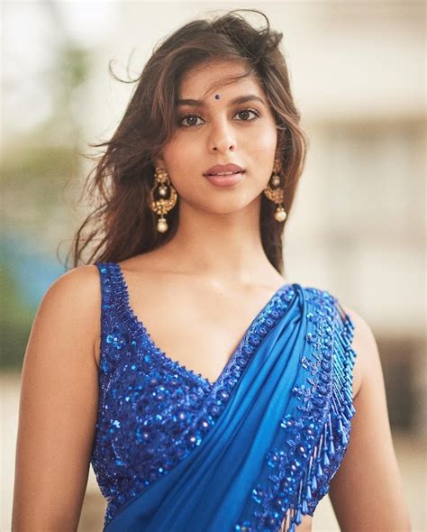 Suhana Khan Looks Breathtaking In This Blue Saree See Latest Photos Of Shah Rukh Khans Daughter