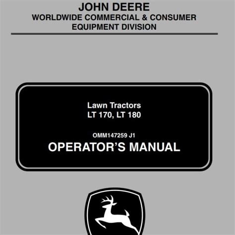 John Deere Lawn Tractor L100 L110 L118 L120 L130 Operators Manual