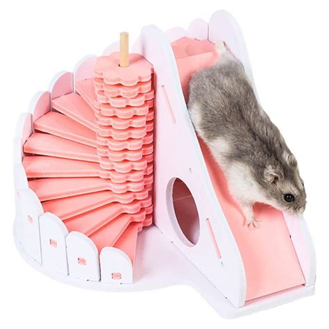 2 In 1 Pet Toy Bed Hamster Sleeping Nest Colorful Small House Wooden
