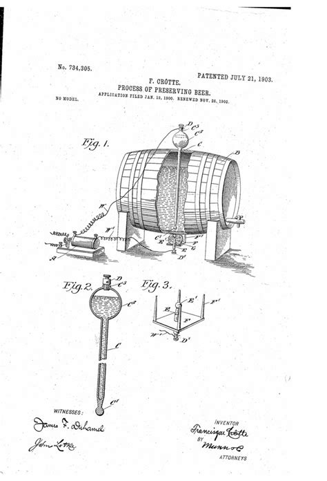 Patent No 734305a Process Of Preserving Beer Brookston Beer Bulletin