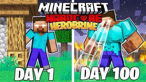 I Survived 100 Days As Herobrine In Hardcore Minecraft Youtube