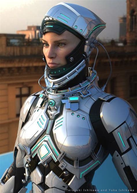 Cyber Spacesuit Courirf By Tel Yuka Female Cyborg Cyborg Girl Female