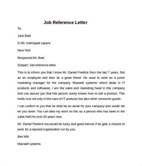 Basic Employment Reference Letter Template Hq Template Documents Riset