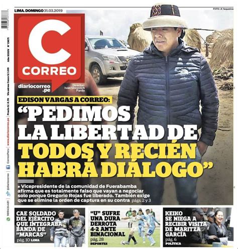 Newspaper Diario Correo Peru Newspapers In Peru Sundays Edition