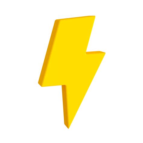 3d Minimal Electric Icon Electric Shock Lightning Icon 3d