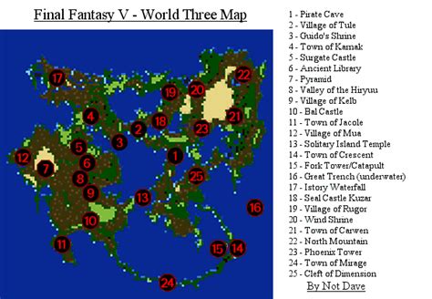 Final Fantasy V World 3 Map Map For Super Nintendo By Not Dave Gamefaqs