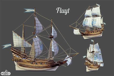 Free 3d Model Of Pirate Ship Fluyt
