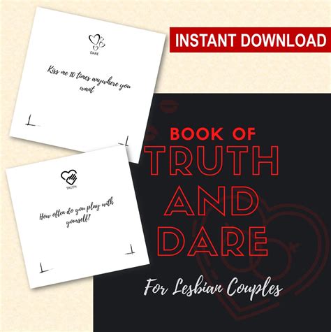 Best Value 100 Book Of Truth And Dare For Lesbian Couples Instant Download Romantic Game To