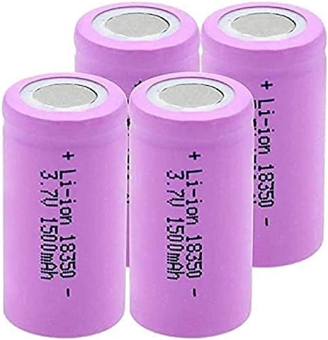 Jcakes Rechargeable Battery3 7v 1500mah 18350 Rechargeable Li Ion Battery Lithium