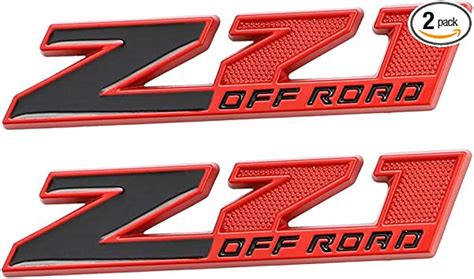 2x Black Red Z71 Off Road Emblems Gm Chevy Silverado Sierra Tahoe
