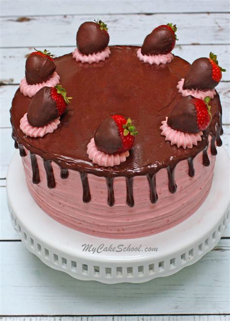 Chocolate Covered Strawberry Cake My Cake School