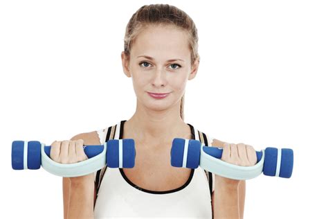 Dumbbells In Woman Hands Weight Fit Young Strong Png Transparent