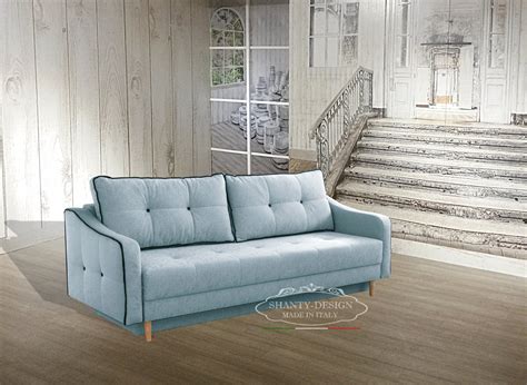 Con pochi semplici movimenti potete trasformare il divano a 3 posti (con dimensioni 193x55cm) e poggiabraccia regolabili, in un comodo letto doppio (193x105cm). Divano 3 posti Letto Matrimoniale SHABBY NORDIC 5 Divani e Poltrone Shabby Chic