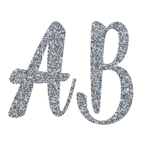 Silver Glitter Alphabet Clipart Silver Font Instant Download Etsy