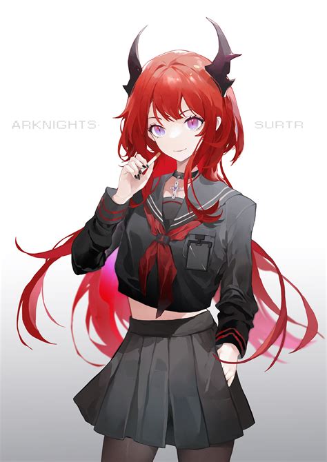 1191275 Horns Redhead Anime Girls Surtr Arknights Anime
