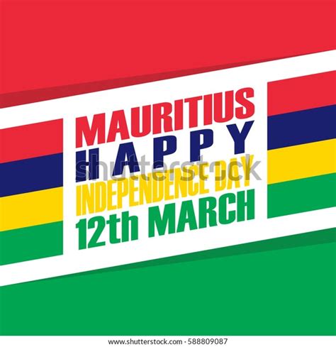 Mauritius Happy Independence Day 12 March Stock Vector Royalty Free