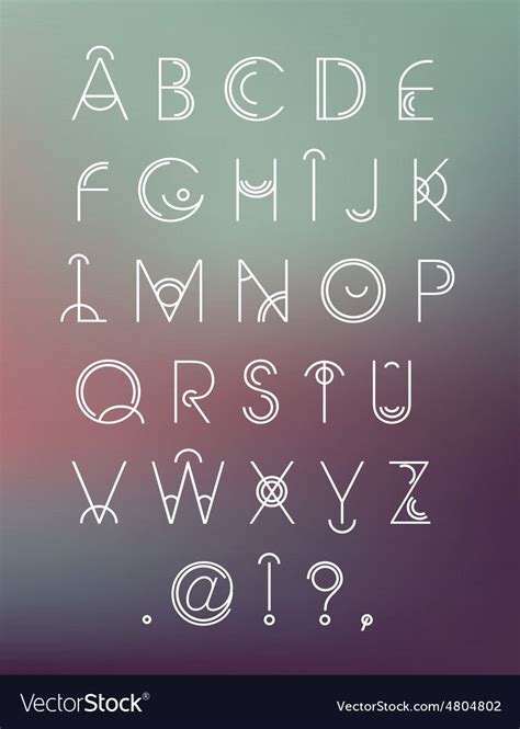 Vector Geometric Hipster Modern Creative Font Abc Letters On Blur