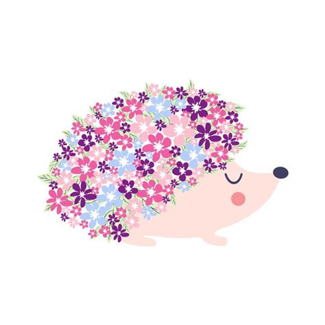 Premium Vector Floral Hedgehog With Flowers And Cute Hedgehogs On A
