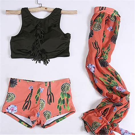 Printed Tassel Bikinis Women Swimsuit 2018 Off Shoulder Bikini Set