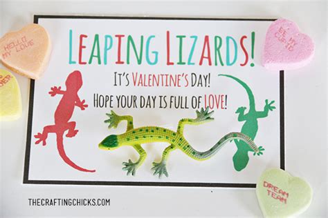Leaping Lizard Valentines Free Printable The Crafting Chicks