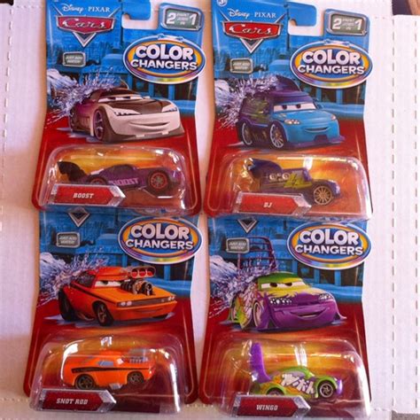 4 Disney Pixar Cars Color Changers Dj Boost Wingo Snot Rod