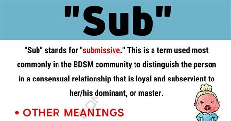 Sub Meaning What Does This Term Mean And Stand For • 7esl