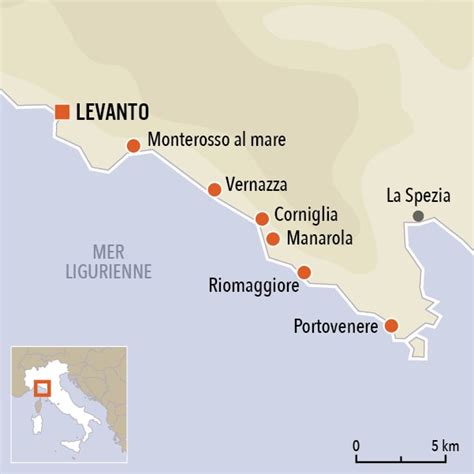 Cinque Terre Carte Italie Voyage Carte Plan