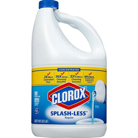 Clorox 116 Oz Concentrated Splash Less Regular Bleach Liquid