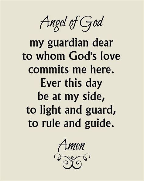 Angel Of God Guardian Angel Prayer Digital Art By Classically Printed