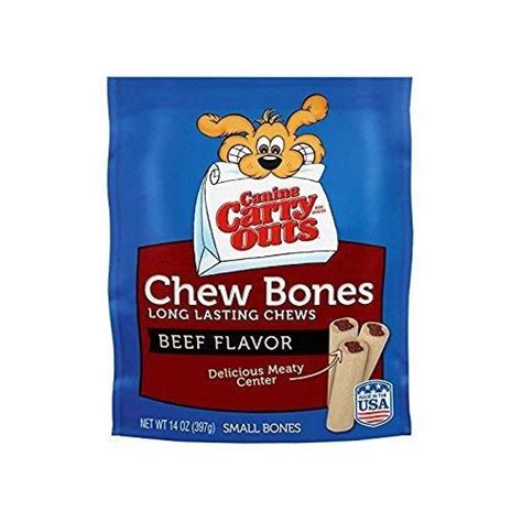 Canine Carry Outs Chew Bones Beef Flavor Long Lasting Dog Snacks Small
