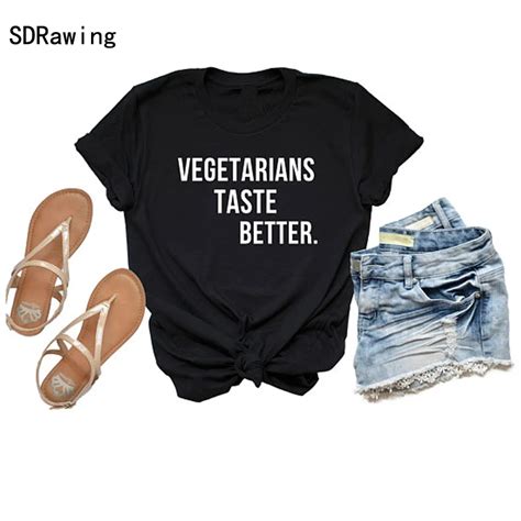 Vegetarian Print Women Tshirt Cotton Casual Funny T Shirt For Lady Girl