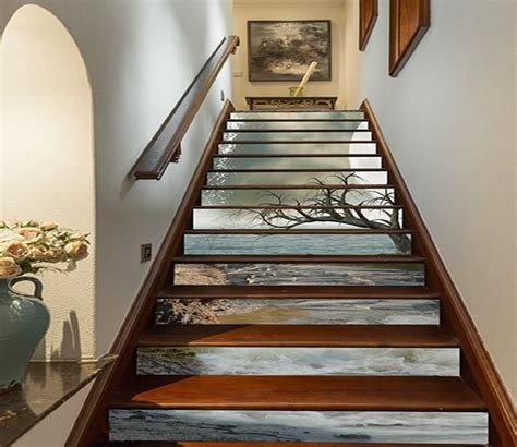 3d Seaside Bare Tree 948 Stair Risers Aj Wallpaper Stair Riser Decals